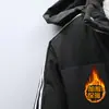 Chaqueta de Invierno con Capucha Clásica de Tres Cremalleras de Longitud Media Rellena de Plumas Gruesa Cálida Moderna Casual para Pareja