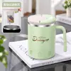 Caneca de aço inoxidável 304 de grande capacidade com tampa, resistente a quedas, adequada para uso no escritório, xícara de café estilosa para estudantes, atacado
