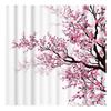 Cortina de chuveiro rosa flor de cerejeira flor de pêssego terno flor fundo branco menina banheiro tecido de poliéster tela 12 com gancho