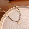 Collar de Cuentas Colorido Retro Francés de Diseño de Nicho, Accesorios para Mujer, Moderno y Dulce para la Clavícula
