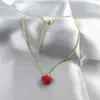 Collar de corazón acero inoxidable fundición a presión goteo de aceite corazón de durazno colgante joyería para mujer con cadena todo-partido acero de titanio estilo coreano joyería