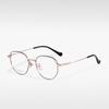 T23820 Estilo celebridad de internet retro artístico ligero semi-titanio gafas lisas montura ovalada moderna gafas ópticas con miopía