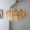 Candelabro de Vidrio Artístico Ámbar Estilo Retro Francés Americano Transparente Vintage para Dormitorio Comedor Sala de Estar Candelabro de Diseñador