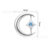 Pendientes Binks F136 con Forma de Luna y Circonita de Cuatro Esquinas, Piercing Labial de Moda, Piercing de Cartílago Auricular, Joyería para Piercings Corporales