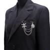 Broche de personalidade hip-hop europeu e americano com esqueleto, teia de aranha, urso, pérola, estrela de cinco pontas para homens e mulheres com alfinetes criativos da moda