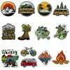 Novo Conjunto de Patches de Tecido Bordados para Veículo Off-Road, Esportes de Escalada, Acampamento ao Ar Livre
