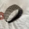 Faixa de cabeça de bolinhas estilo Hong Kong retrô para mulheres, faixa de tecido larga, acessório de cabelo versátil e estiloso, altura alta, faixa de cabelo antiderrapante