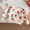 Camiseta Base Informal para Niñas con Forro Polar, Nuevo Estilo de Invierno, Versátil Sudadera Versión Coreana, Ropa Infantil Gruesa de Moda