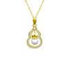 Collar de Perlas de Plata de Ley 925 Moda Femenina Colgante de Calabaza Moissanita Simulada Color D Cadena para Clavícula Joyería para Transmisiones en Vivo Douyin