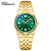 Relojes Chenxi para hombre y mujer, nuevo par transfronterizo para parejas, elegante correa de acero, calendario, cuarzo, resistente al agua, fábrica de relojes en pareja
