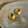 Pendientes Geométricos con Textura Cepillada para Mujer, Diseño de Nicho, Pendientes de Clip de Moda para Viajar, Lujo Ligero, Sensación de Alta Gama, Pendientes de Joyería Transfronteriza