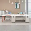 Escritorio moderno para personal de oficina, escritorio simple para dos o cuatro personas, estación de trabajo con divisiones, combinación de escritorio y silla para computadora de oficina