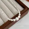 Collar de Perlas de Plata Rota Transfronterizo Simple Ins Francés de Gama Alta Lujo Accesible Regalo para Novia Día de San Valentín Mejor Amiga