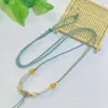 Lanyard para Colgante Tejido Simple Exquisito Hecho a Mano DIY Ágila Dorada Jade Ámbar Cuerda de Collar Ajustable