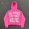 Moletom com Capuz Estampado de Letras Hip-Hop Streetwear Novo Outono/Inverno 2025 para Homens e Mulheres Blusão Solto com Capuz Y2K