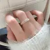 Anillo de Plata de Ley S925 Nalan con Encaje Calado de Cruz, Exquisito y Sencillo Anillo de Diseño de Nicho Estilo Ins R03767