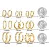 Set de Aretes de Círculo Geométrico de Moda Versátil para Mujer, Chapado en Latón de Oro Real, Venta Caliente Transfronteriza Europea y Americana
