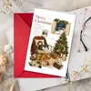 Cartão de Boas Festas de Natal com Ovelhinha Fofa e Árvore de Natal, com Envelope, Mensagem de Bênção para o Feriado, Convite, Cartão de Cumprimentos para Presente