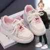 Zapatos para Niñas, Tenis Blancos, Nuevo Modelo Primavera 2026, Tenis de Caña Baja para Niños, Superficie de Cuero, Zapatos Deportivos para Niñas, Casuales y Ligeros
