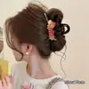 Pinza para el pelo grande de lunares estilo coreano para cabello grueso, pinza de tiburón dulce y elegante para la parte trasera de la cabeza, accesorio para el cabello de alta gama y exquisito