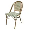 Conjunto de mesa y sillas de jardín para patio de ocio estilo francés para cafeterías y teterías, conjunto de muebles de ratán vintage para exteriores