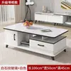Oferta especial: Mesa de centro para sala de estar, lujo ligero, minimalista, estilo moderno, adecuada para apartamentos pequeños, mesa de centro de vidrio templado, juego de mueble para TV