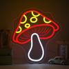 Cor Uv Cogumelo Luz Neon Cogumelo Sorridente Luz Luminosa Decorativa Placa Padrão Desenho Animado Lâmpada de Parede para Quarto