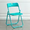 Silla Plegable de Plástico, Silla para Uso Doméstico con Respaldo, Silla Popular para Fotos, Silla de Comedor para Dormitorio, Silla Plegable para Oficina de Conferencias, Taburete Plegable para Exteriores