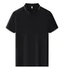 Camisa polo de manga corta de seda con un diseño sencillo y versátil, adecuada para ocasiones de negocios y casuales, con logo estampado y bordado de ropa de trabajo.