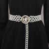 Cinto de Pérolas com Cordão Doce Elegante Elástico Largo Selo de Cintura com Diamantes Europeu e Americano Retrô Cinto Decorativo para Mulheres