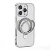 Funda de Soporte Invisible Adecuada para Apple 17 Pro Max, Funda Transparente con Soporte Magnético y Botón Dinámico para Cámara y Protección Antigolpes con Airbag
