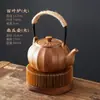 Tetera de Gres con Forma de Calabaza y Asa, Base Calentador de Velas de una Sola Pieza para Estufa de Té para Uso Doméstico, Estufa Pequeña para Preparar Té