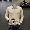 Comercio Electrónico Transfronterizo Camisa Polo de Manga Larga Cuello de Gaviota para Hombre 2026 Otoño Nueva Llegada Fábrica de Origen Camiseta Lisa para Hombre