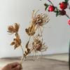 Materiais Florais para Véspera de Ano Novo Transfronteiriços, Eucalipto, Pequenas Frutas Vermelhas, Flores Artificiais Douradas para Festas de Natal e Ano Novo