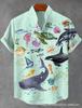 Nueva camiseta cárdigan de manga corta con cuello mao de tendencia holgada con estampado digital 3D transfronteriza de comercio exterior europea y americana al por mayor para hombres y mujeres