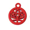 Festivos Estilo Chino Rojo Fortuna y Paz Accesorios de Joyería DIY Colgante de Personaje Cadena para Teléfono Móvil Colgante para Llavero