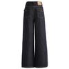 Jeans de Sarja Crua Wide-Leg Transfronteiriço 2026 para Mulheres, Novo Estilo de Outono, Calças Longas Casuais Retas Finas Estilo Retro Americano