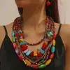 Collar Retro Exagerado Europeo y Americano para Mujer Estilo Bohemio Hecho a Mano con Cuentas Joyería de Cuentas Nueva Venta al por Mayor Transfronteriza