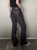 Jeans de brim cru estilo americano Cleanfit de quatro costuras, corte justo e estreito, versátil, levemente flare, com efeito fluido e emagrecedor, e design de comprimento total para homens
