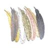 Estilo étnico retro metal pluma marcapáginas transfronterizo diy accesorios de joyería regalo para estudiante pluma retro marcapáginas