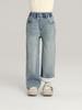 Pantalones para Niñas 2024 Invierno Nuevo Pantalón Recto Moda Infantil Versátil Forrado de Felpa Grueso Elástico Jeans Rectos