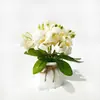 Mini Bola de Flor de Lirio Artificial con Maceta de Cuerda de Cáñamo Pequeña, Exportación Directa, Bonsái de Flor Artificial Táctil Realista, Accesorio de Fotografía