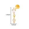 Cadena Henson F136 de Aleación de Titanio con Tornillo Interno Labret Stud Rod Incrustado de Circonita, Joyería de Cartílago Piercing para Oreja de Gama Alta