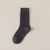 Meias de Lã Personalizadas Femininas Estilo Outono/Inverno Com Veludo Adicionado Espessadas Quentes Meia de Cano Médio Pontos Verticais de Agulha Dupla Cor Sólida Meias Longas Meias Largas