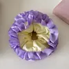 Goma para el pelo de tela estilo coreano con bloques de color de hortensias y bordes rizados, doble capa rosa-azul-amarillo, accesorio de alta gama para el cabello para mujer