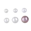 Contas soltas de pérola natural de água doce branco alto, contas em formato de pão cozido roxo, contas nuas ovais meio furadas, estilo para fazer brincos de pérola DIY, colares