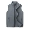 Chaleco de Forro Polar para Hombre Primavera y Otoño Chaleco Exterior Hombros Relajados Talla Grande Chaleco Deportivo para Exteriores Abrigo de Forro Polar para Hombre