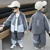 Conjunto deportivo para niños, nuevo modelo primavera y otoño 2026, conjunto de dos piezas estilo coreano para niños, ropa de otoño elegante y ligera para niños