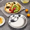 Plato para snacks coreano carcasa de acero inoxidable 304 plato para snacks plato para pasteles plato para pollo frito papas fritas barbacoa plato multiusos Dorado