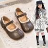 Zapatos de Cuero Pequeños Antideslizantes para Niñas 2025 Primavera Nuevos Zapatos para Niños Suela Suave Zapatos de Princesa Primavera y Verano Flats Negros para Niñas